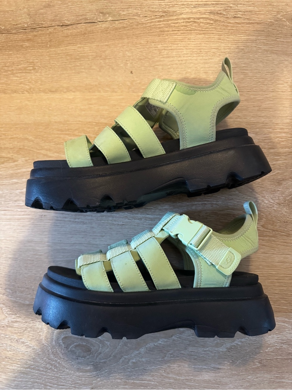 UGG Cora Caterpillar Green Platform Sandals